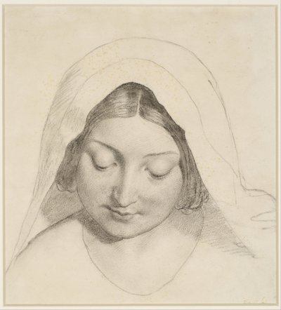 A szombat esti Oure Ladye - A Madonna fejének tanulmánya alkotó: Ford Madox Brown