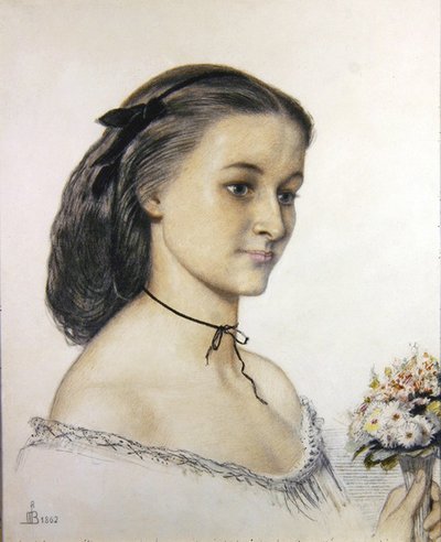 Louie Jones kisasszony portréja alkotó: Ford Madox Brown