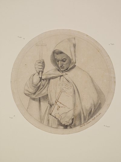 Wycliffe a bibliafordítását olvassa - Tanulmány a katolikus hitet képviselő szerzetesről alkotó: Ford Madox Brown