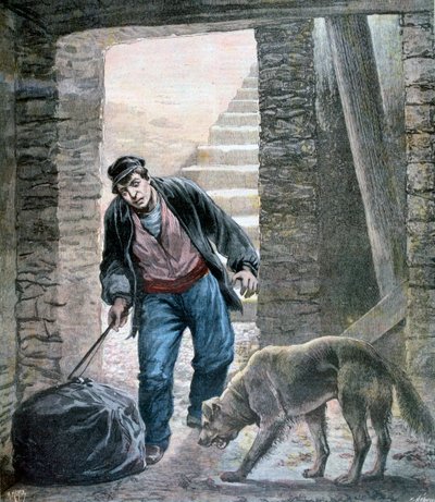 Egy bûn a Rue Botzaris-on, Párizs, 1892 alkotó: Fortuné Méaulle
