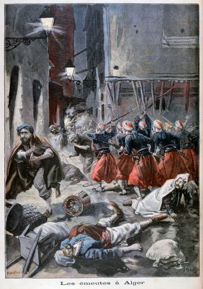 Zsidóellenes zavargások Algírban, 1898. alkotó: Fortuné Méaulle