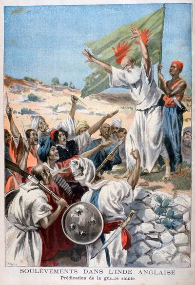 Szent háború prédikálása a brit indiai felkelés idején, 1897 alkotó: Fortuné Méaulle