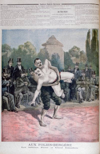 Az Ismaillolo fivérek birkózása, The Folies Bergère, 1895 alkotó: Fortuné Méaulle