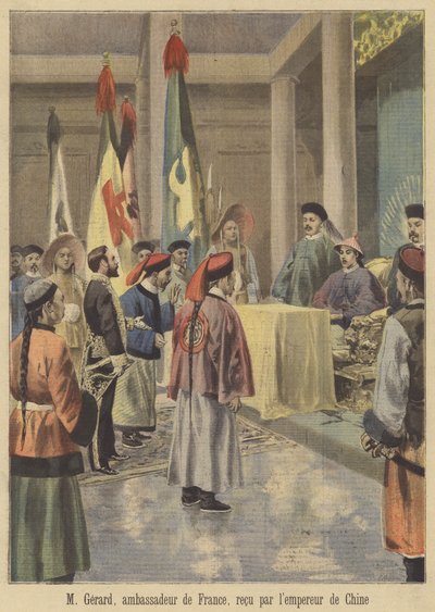 Auguste Gerard francia kínai nagykövetet a császár fogadta alkotó: Fortune Louis Meaulle