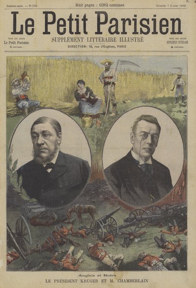 Britek és búrok: Kruger, Transvaal elnöke és Joseph Chamberlain, a gyarmatokért felelős brit államtitkár alkotó: Fortune Louis Meaulle
