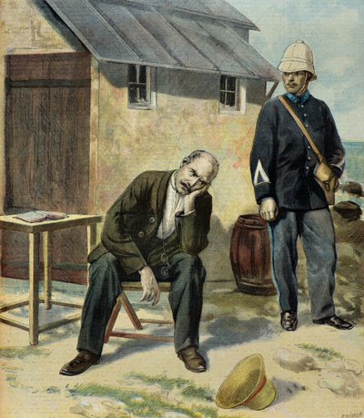 Alfred Dreyfus kapitány fogoly az Ördög-szigeten alkotó: Fortune Louis Meaulle
