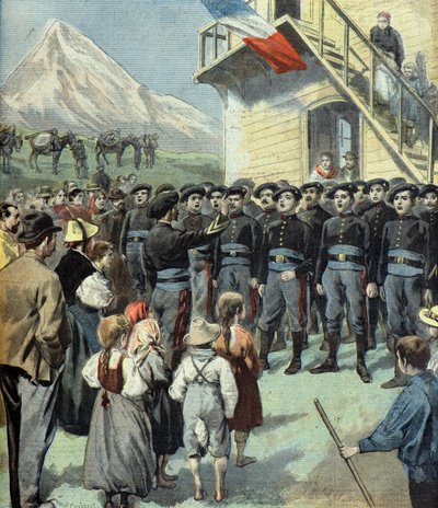 Chorale de chasseurs alpins, Felix Faure dél-franciaországi útja alkotó: Fortune Louis Meaulle