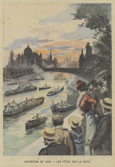 Lebegő karnevál a Szajna folyón az 1900-as párizsi Exposition Universelle alatt alkotó: Fortune Louis Meaulle