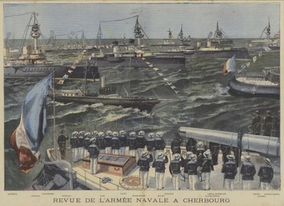 A francia haditengerészet áttekintése Cherbourg mellett alkotó: Fortune Louis Meaulle