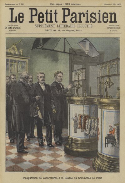 Laboratóriumok felavatása a párizsi árutőzsdén alkotó: Fortune Louis Meaulle