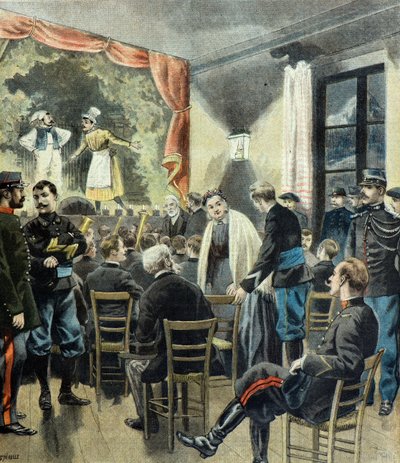 Le theatre aux armeses , alpesi vadászok előadása alkotó: Fortune Louis Meaulle