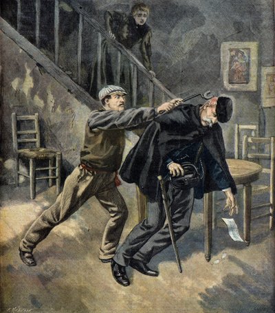 Augustin Lamarre meggyilkolása, Bicetre Kreml 1897 (metszet) alkotó: Fortune Louis Meaulle