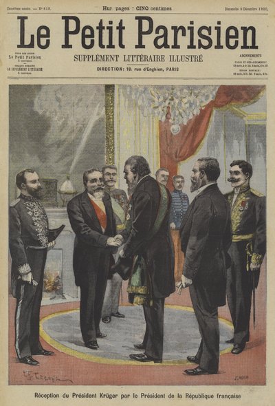 Emile Loubet francia elnök fogadta Paul Krugert, a Transvaal korábbi elnökét alkotó: Fortune Louis Meaulle