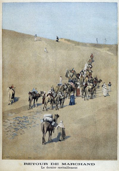 A Marchand küldetés visszatérése: az utolsó készlet – a „” Le Petite Journal”-ban, 1899.04.16. alkotó: Fortune Louis Meaulle