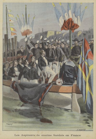 A svéd haditengerészet középhajósai Franciaországban alkotó: Fortune Louis Meaulle