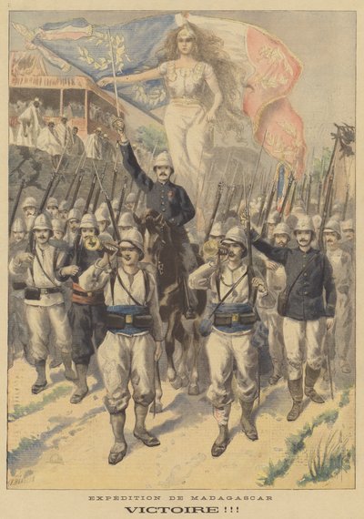A francia expedíció Madagaszkárra. Győzelem! alkotó: Fortune Louis Meaulle