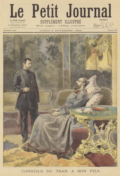 A haldokló III. Sándor orosz cár tanácsot ad fiának alkotó: Fortune Louis Meaulle