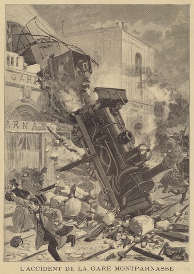 Vonatbaleset a Gare Montparnasse-nál alkotó: Fortune Louis Meaulle