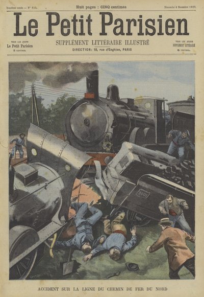 Vonatbaleset a Chemin du Fer du Nord-on, Franciaországban alkotó: Fortune Louis Meaulle