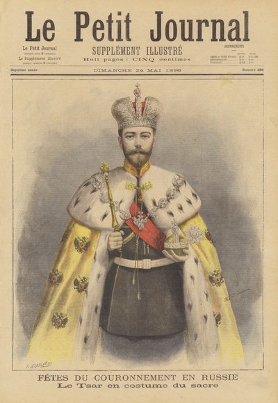 Miklós orosz cár koronázási ruhájában alkotó: Fortune Louis Meaulle