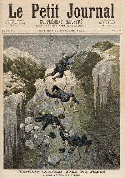 Szörnyű baleset az Alpokban, a "Le Petit Journal"-ból, 1892. július 23. alkotó: Fortune Louis Meaulle and Henri Meyer