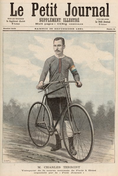 Charles Terront (1857-1932) a "Le Petit Journal" 1891. szeptember 26-i számából. alkotó: Fortune Louis Meaulle and Henri Meyer