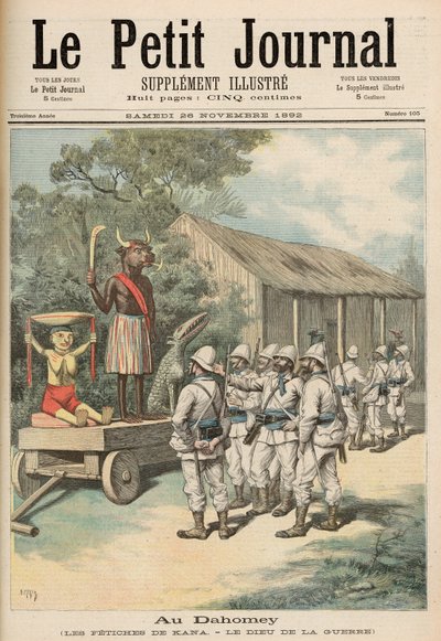 Kána-fétisek Dahomeyben, a "Le Petit Journal" 1892. november 26-i számából. alkotó: Fortune Louis Meaulle and Henri Meyer