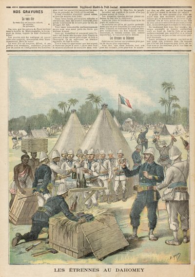 Újévi dobozok Dahomeyben, a "Le Petit Journal"-ból, 1892. december 31. alkotó: Fortune Louis Meaulle and Henri Meyer