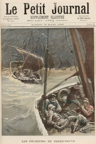 Új-fundlandi halászok, a "Le Petit Journal" 1892. március 19-i számából alkotó: Fortune Louis Meaulle and Henri Meyer