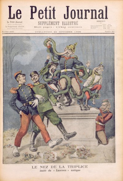 A szövetségesek orra, Laocoon után, a „Le Petit Journal”-ból, 1896. október 25. alkotó: Fortune Louis Meaulle and Henri Meyer