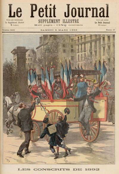 Az 1892-es hadkötelesek, a „Le Petit Journal”-ból, 1892. március 5. alkotó: Fortune Louis Meaulle and Henri Meyer