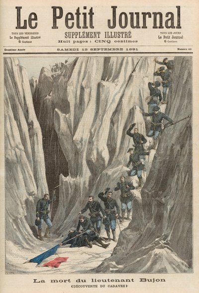 Bujon hadnagy halála: Testének felfedezése, a „Le Petit Journal”-ból, 1891. szeptember 12. alkotó: Fortune Louis Meaulle and Henri Meyer