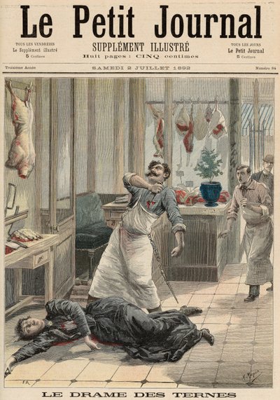 The Drama in Avenue des Ternes, a "Le Petit Journal"-ból, 1892. július 2. alkotó: Fortune Louis Meaulle and Henri Meyer