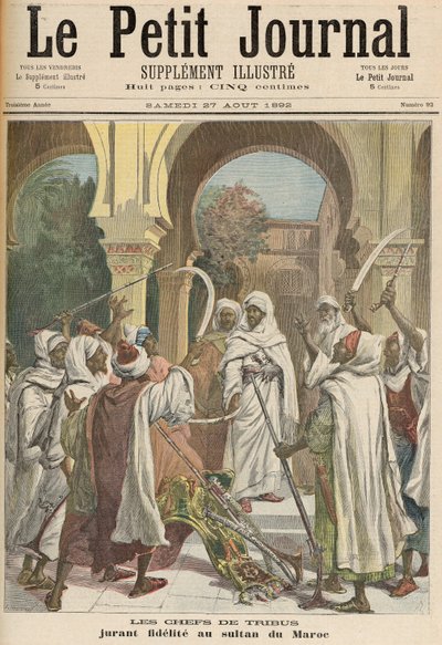 A törzsfőnökök, akik hűséget esküdnek a marokkói szultánnak, a „Le Petit Journal”-ból, 1892. augusztus 27. alkotó: Fortune Louis Meaulle and Henri Meyer