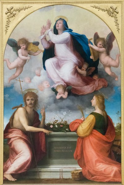 Mennybemenetele Keresztelő Szent Jánossal és Alexandriai Szent Katalinnal alkotó: Fra (1472-1517) Bartolomeo
