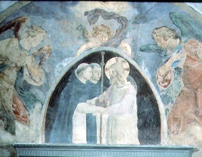 Krisztus zarándokokkal (freskó) alkotó: Fra (c.1387 1455) Angelico