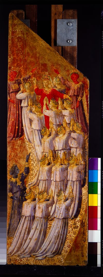 Két panel az Utolsó ítéletből, amely a Mennybe való felemelkedést és a Pokolba való leereszkedést mutatja (panel). alkotó: Fra (c.1387 1455) Angelico