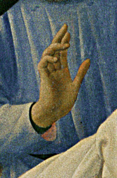 Detail des Santa Trinita Altarbildes, Rahmen und Giebel von Lorenzo Monaco, fertiggestellt ca. 1434 von Fra  Angelico