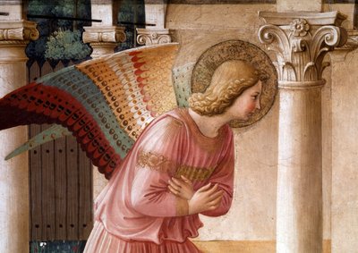 Angyali üdvözlet, Gábriel arkangyal részlete (freskó alkotó: Fra  Angelico