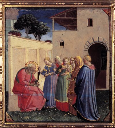 Sacharja gibt seinem Sohn den Namen Johannes der Täufer von Fra  Angelico