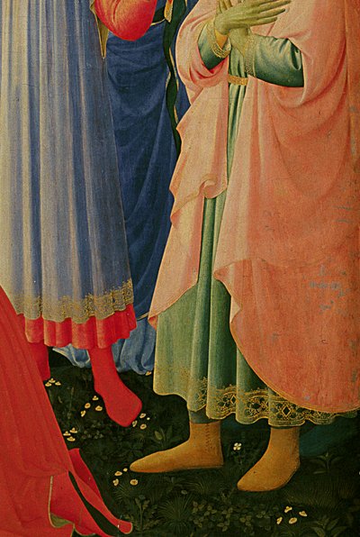 A Santa Trinita oltár részlete, a keret és a csúcsok, Lorenzo Monaco alkotó: Fra Angelico