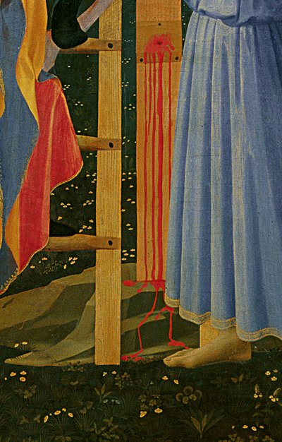 A Santa Trinita oltár részlete, a keret és a csúcsok, Lorenzo Monaco alkotó: Fra Angelico