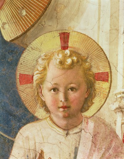 Részlet a Krisztus-gyermekről a Madonna delle Ombre Az Árnyak Madonnájából, 1450-es freskó alkotó: Fra Angelico