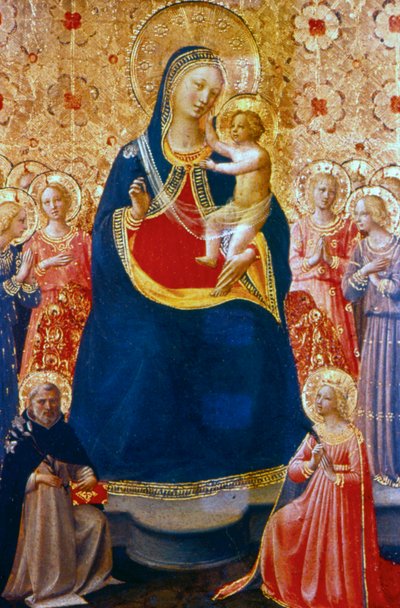 Madonna és gyermek a szentekkel, 15. század közepe. alkotó: Fra Angelico