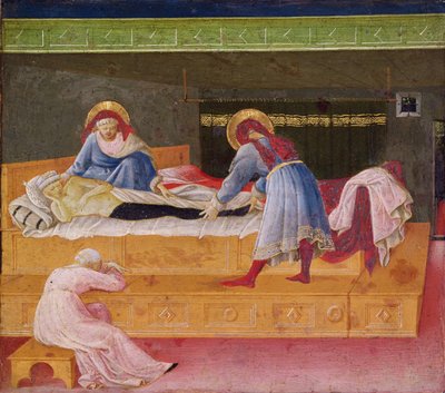 Cosmas és Damian Szentek Gyógyító Justinust, 1445 alkotó: Fra Angelico