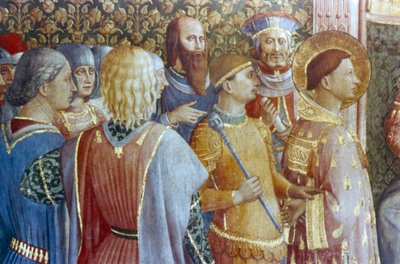 Szent Laurence a Deciuss-törvényszék előtt, 15. század közepe. alkotó: Fra Angelico