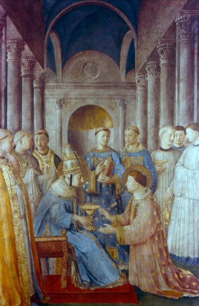 II. Szent Sixtus és az ő diakónusa, St Laurence, 15. század közepe alkotó: Fra Angelico