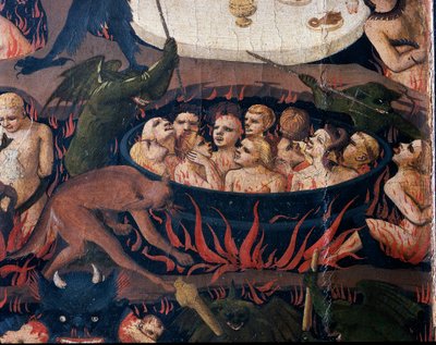 Az utolsó ítélet: Pokol – A pokol köreiben kínzásnak kitett átkozottak lelkei, 1432-1435 alkotó: Fra Angelico