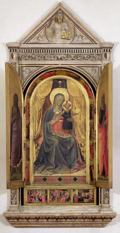 A linaiuoli triptichon (nyitott redőnyökkel): János Keresztelővel és Szent Márkkal, 1433 (tempera, tábla) (részleteket lásd 119416). alkotó: Fra Angelico