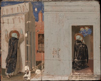 III. Innocent pápa látomása; Szent Péter és Pál Szent Domonkosnak megjelenni alkotó: Fra Angelico